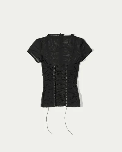 Vermillion Lace-up T-shirt