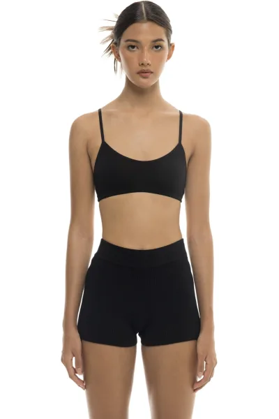 COTTON CLASSIC BRA - BLACK