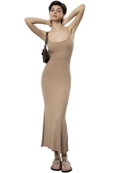 MISTY DRESS - LIGHT BROWN