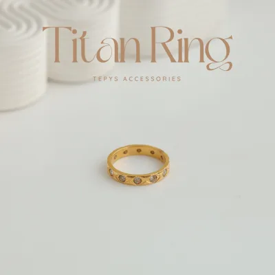Nhẫn titan Đính Đá