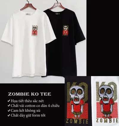 Áo Thun Myo Thêu Hình Zombie