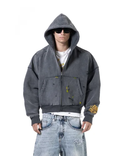 SS26 CORE V2 ZIP HOODIE - DARK BLUE