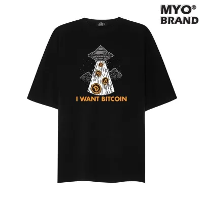 Áo Phông Nam MYO Vải Cotton In Hình I Want Bitcoin