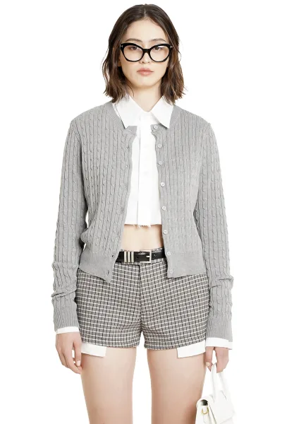 CABLE CARDIGAN - GREY