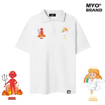 Ao Polo Nam Vai Cá Sấu Cotton Cao Cấp MYO Devil and Angel