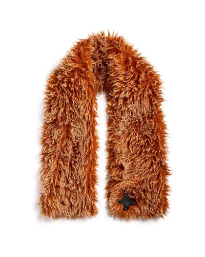 ORANGE PSY FAUX FUR SCARF