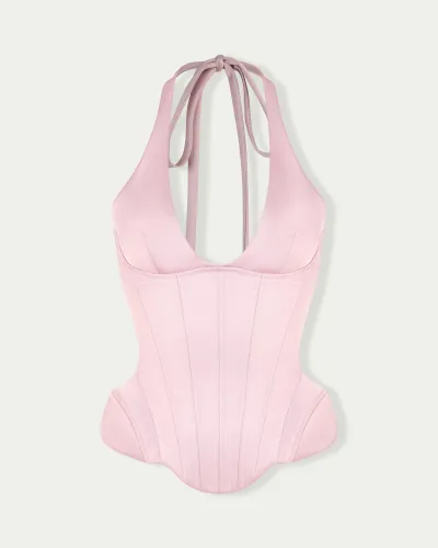Honey Skin Corset Halterneck Top