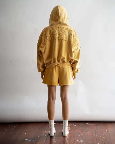 SUMMER26 SSMA LOGO ZIP HOODIE - YELLOW