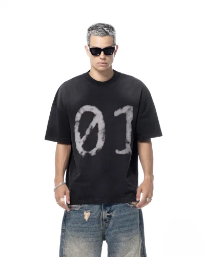 01 WASHED V2 T-SHIRT - BLACK