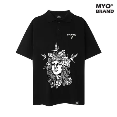 Áo Thun Polo Tay Lỡ Form Rộng MYO In Tattoogirlx Q015