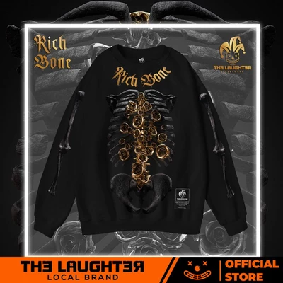Local brand The Laughter - RICHBONE Áo DÀI TAY SWEATER - NỈ DA CÁ