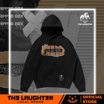 Local brand The Laughter - RIPPED BOX HOODIE Áo MŨ- NỈ DA CÁ