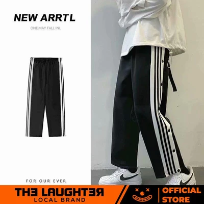 Local brand Quần Dài Kẻ Sọc Cúc Bấm Hip Hop Nỉ