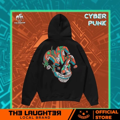 Local brand The Laughter - �CyberPunk Áo MŨ HOODIE - NỈ DA CÁ