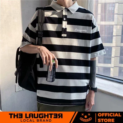 Local brand Áo Polo Oversize Kẻ Hàn Quốc