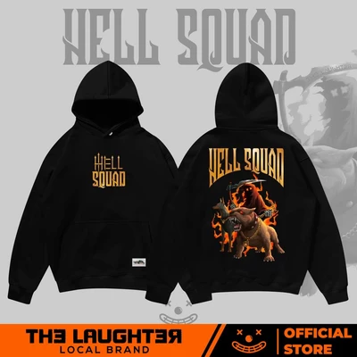 Local brand LAUGHTER HELL SQUAD HOODIE - ÁO HOODIE MŨ - NỈ CHÂN CUA 350gsm