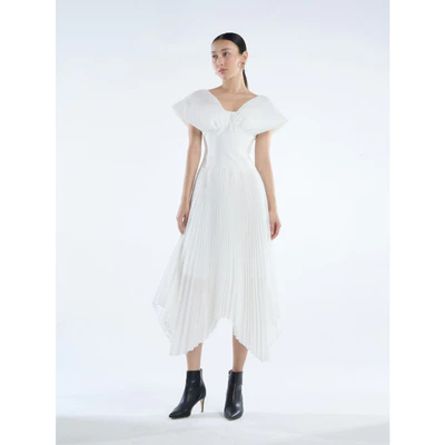 COCO SIN - Đầm Trắng Phối Dập Ly