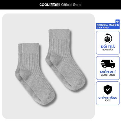 [MUA 2 GIẢM 5%]Combo 2 đôi Tất cổ trung Cotton Ribbed Coolmate thoáng khí thấm hút mồ hôi tốt