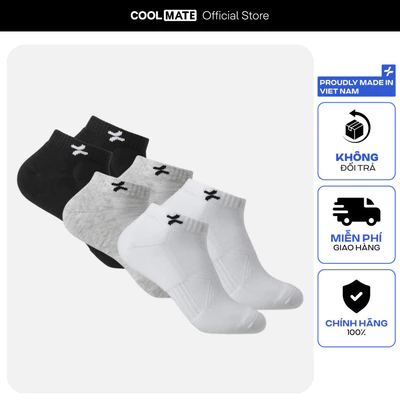 [MUA 2 GIẢM 5%]Pack 3 tất vớ active cổ ngắn mềm mại thoáng khí Coolmate [Không đổi trả]