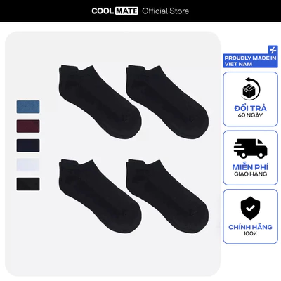 [MUA 2 GIẢM 5%]Combo 4 tất cổ ngắn Cotton thoáng khí Coolmate