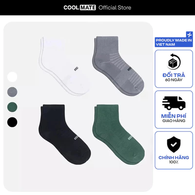 [MUA 2 GIẢM 5%]Combo 4 đôi tất cổ trung Cotton thoáng khí Coolmate