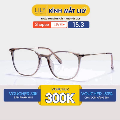 Gọng kính cận nam nữ Lilyeyewear mắt vuông , chất liệu nhựa thanh mảnh nhẹ nhàng càng 1889