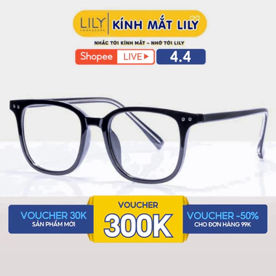 Gọng kính vuông nam nữ LILYEYEWEAR chất liệu nhựa cứng cáp phù hợp nhiều khuôn mặt 17133