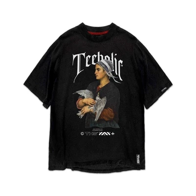 Áo Thun Nam Nữ TEEHOLIC Form Rộng Tranh Gothic Cô Gái Hải Âu Màu Đen -Thsi26 Local Brand