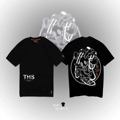 Áo Thun Nam Nữ TEEHOLIC Thỏ Màu Đen