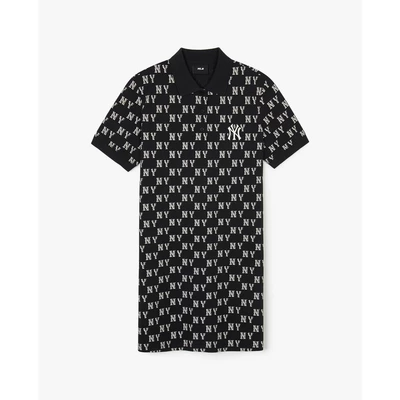 MLB - Đầm polo nữ cổ bẻ tay ngắn mini Mono Monogram Piqué_3FOPM0143-50BKS