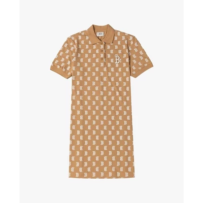 MLB - Đầm polo nữ cổ bẻ tay ngắn mini Mono Monogram Piqué_3FOPM0143-43CAL