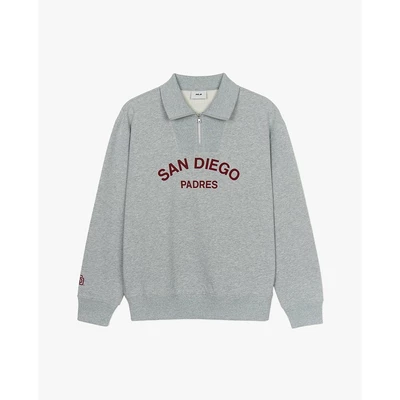 MLB - Áo sweatshirt unisex cổ bẻ tay dài Varsity Lettering_3AMTV0244-13MGS