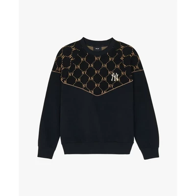 MLB - Áo sweatshirt unisex cổ tròn tay dài Jacquard Dia Monogram_3AMTM1144-50BKS