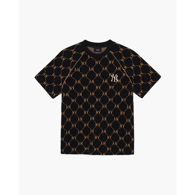 MLB - Áo thun unisex cổ tròn tay ngắn Jacquard Dia Monogram_3ATSM0144-50BKS