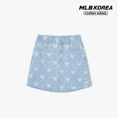 MLB - Chân váy denim mini phom chữ A Heart Jacquard_3FDSH0143-50BLL