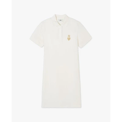 MLB - Đầm polo nữ cổ bẻ tay ngắn mini Heart Piqué_3FOPH0143-50CRS