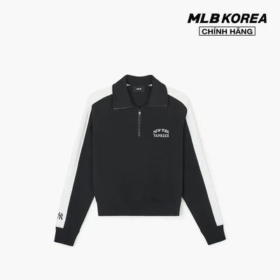 MLB - Áo sweatshirt nữ cổ bẻ tay dài Sportive Varsity Crop Half Zip Up_3FMTV1141-50BKS