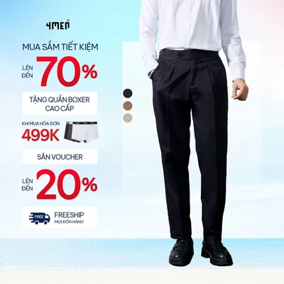 Quần Kaki Nam Cao Cấp 4MEN QK010 lưng thun co giãn, nhiều màu sắc dễ phối đồ, co giãn thoải mái