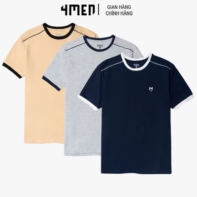 Áo Thun Nam Slimfit Fox 4MEN AT115, thêu họa tiết, cotton thoáng mát, mềm mại, co giãn 4 chiều