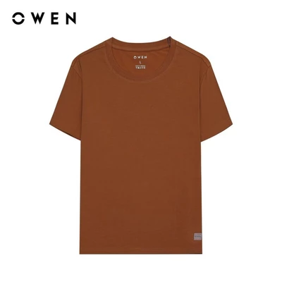 OWEN - Áo Tshirt ngắn tay Body Fit TSN233234 màu Nâu chất liệu COTTON MODAL