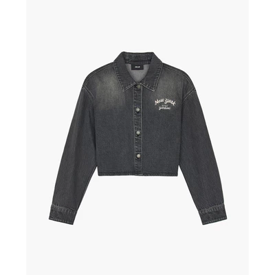 MLB - Áo sơ mi denim nữ cổ bẻ tay dài Varsity Culsive_3FDRV0144-50CGS