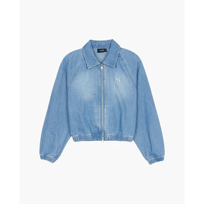 MLB - Áo khoác denim nữ phom croptop Varsity_3FDKV0151-50BLL