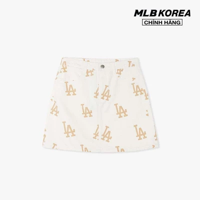MLB - Chân váy denim mini phom chữ A Basic Multi Megalogo Print_3FDSB0143-07CRS