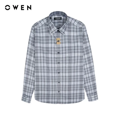 OWEN - Áo sơ mi dài tay Regular Fit AR230636DT màu Ghi chất liệu Bamboo