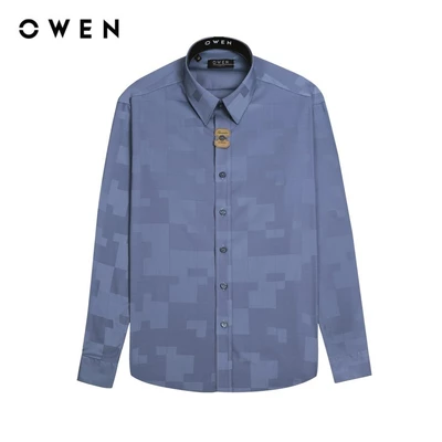 OWEN - Áo sơ mi dài tay Slim Fit AS230564D màu Ghi chất liệu Bamboo