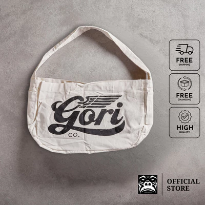 Túi Tote Vải Đeo Chéo Gori Bag Gori CO - Big Size Màu Ngà Chất Liệu Cao Cấp