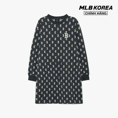 MLB - Đầm mini cổ tròn tay dài Classic Monogram Jaquard Overfit_3FOPM0134-43CGS
