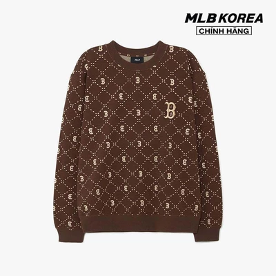 MLB - Áo sweatshirt unisex cổ tròn tay dài Diamond Monogram Jacquard_3AMTM0134-43BRD