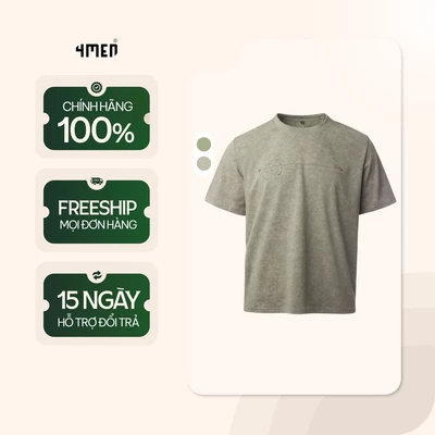 Áo Thun Wash Loang In Hình Lốc Xoáy Form Relax 4MEN AT173 mềm mại, thoáng mát, trẻ trung