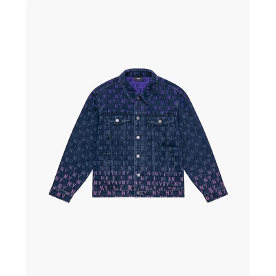 MLB - Áo khoác denim unisex cổ bẻ tay dài Monogram Reading Collection_3ADKM0144-50INS